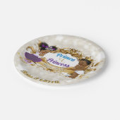 アフリ王室のカの王子またはプリンセス|紫と青 ペーパープレート (アングル)