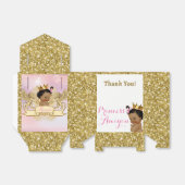 アフリ王室のカプリンセスピンク&金ゴールドグリッター フェイバーボックス (折り畳みなし)