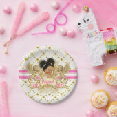 アフリ王室のカプリンセスピンク|金ゴールド・ベビー・シャワー紙 ペーパープレート (パーティー)