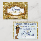 アフリ王室のカ王子ベビーシャワーおむつラッフル エンクロージャーカード (正面/裏面)