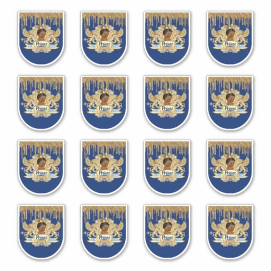 アフリ王室のンプリンスブルー&金ゴールドミニサニタイザー シール (正面)