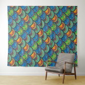 アフリ鮮やかカの織物:混合パタはかりで測ーン タペストリー (インサイチュ(横))