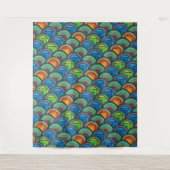 アフリ鮮やかカの織物:混合パタはかりで測ーン タペストリー (正面)