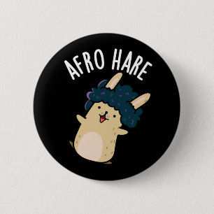 アフロおもしろいハレうさぎAfro Pun Dark BG 缶バッジ