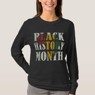 アフロのアフリカ地図と黒い歴史月 Tシャツ