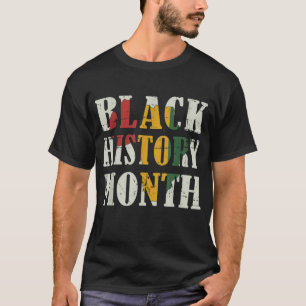 アフロのアフリカ地図と黒い歴史月 Tシャツ