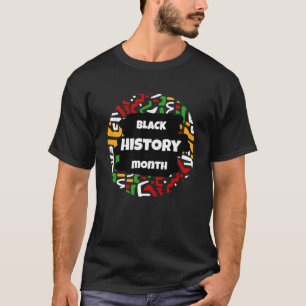 アフロのアフリカ地図と黒い歴史月 Tシャツ