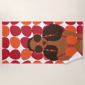 アフロのパフビーチタオル ビーチタオル (正面)