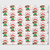 アフロのベビーガールがクリスマスアフリカアメリカ人を怒らせる ラッピングペーパー (フラット)