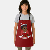 アフロの漫画を持つクリスマスガール エプロン (インサイチュ)