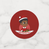 アフロの漫画を持つクリスマスガール コンフェッティ (スモール正面)