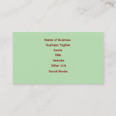 アフロの黒人ファッションガール 名刺 (裏面)