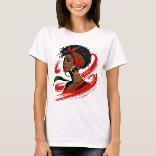 アフロの黒人女性 – 強く、美しく、エンパワメント Tシャツ