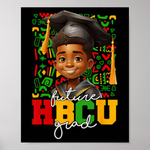 アフロの黒人男性 大学卒業式 HBCU卒業生の未来 ポスター