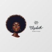 アフロはっきりしたデザインアフリカ系アメリカ人ヘアサロン ウィンドウサイン (シート)