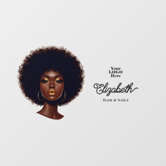 アフロはっきりしたデザインアフリカ系アメリカ人ヘアサロン ウィンドウサイン (シート)