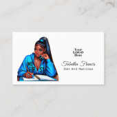 アフロはっきりしたブラック女性エンパワーメントデザイン 名刺 (正面)