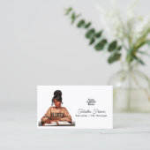 アフロはっきりしたブラック女性ボスエンパワーメントアート 名刺 (スタンド正面)