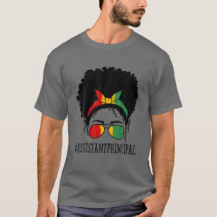 アフロアシスタント主婦Messy Bun Black His Tシャツ