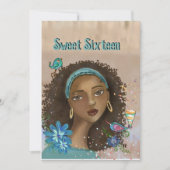 アフロアメリカンガールスウィート16バースデーパーティー招待状 招待状 (正面)