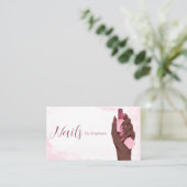 アフロアメリカングリッターネイルアーティストマニキュア美しい 名刺 (スタンド正面)