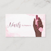 アフロアメリカングリッターネイルアーティストマニキュア美しい 名刺 (正面)