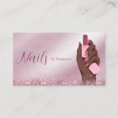 アフロアメリカングリッターネイルアーティストマニキュア美しい 名刺 (正面)