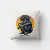 アフロアーバンクール-はっきりした通りスタイルアートイラストレティ クッション (正面)