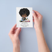 アフロウーマンクラフトパーティー誕生日 チラシ (手)