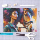 アフロエクエストリアン女性ライダーI 薄葉紙 (クラフト)