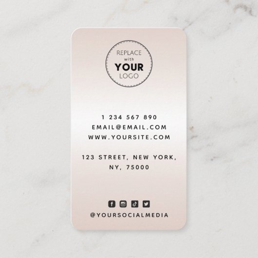 アフロエレガントヘアガールクリームグラデーショントレンディーサロン 名刺 (裏面)