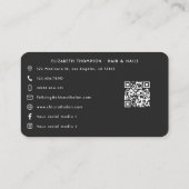 アフロエレガントヘアサロンスモダンタイリストブランディング 名刺 (裏面)