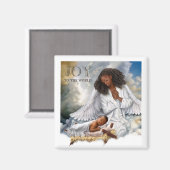 アフロエンジェルとベビーイエズスのクリスマスマグネット マグネット (正面/裏面)