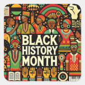 アフロカラフルカルチャーのグラフィックステッカー スクエアシール (正面)