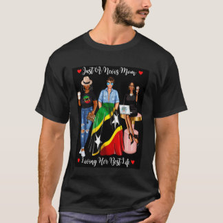 アフロカリブ系セントクリストファー・ネイビスのママが最高の人生を生きる Tシャツ