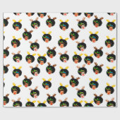 アフロガールズサンタトナディアクリスマスレッドノーズ ラッピングペーパー (フラット)