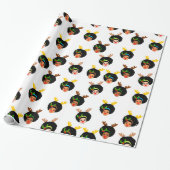 アフロガールズサンタトナディアクリスマスレッドノーズ ラッピングペーパー (アンロールド)