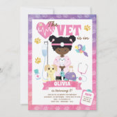 アフロガールベットバースデーパーティーの招待 招待状 (正面)