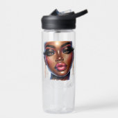 アフロクイーンアートファッションメラニンシックカスタムホテル ウォーターボトル (左面)