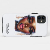 アフロクイーンメラニンチックファッションアート Case-Mate iPhoneケース (裏面(横))