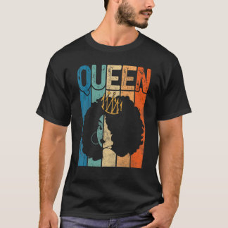 アフロクイーンメラニンブラックウーマン魔法ブラックヒストリ Tシャツ