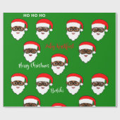 アフロサンタクリスマスブラックサンタメラニン ラッピングペーパー (フラット)