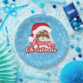 アフロサンタクロースメリークリスマス紙プレート ペーパープレート (パーティー)