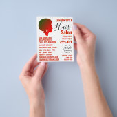 アフロスタイル、ヘアスタイリスト、ヘアサロン広告 チラシ (手)