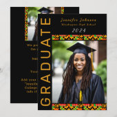 アフロセントリックなアフリカ系アメリカ人卒業招待状 招待状 (正面/裏面)