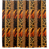 アフロセントリックの部族サファリ シャワーカーテン (正面)