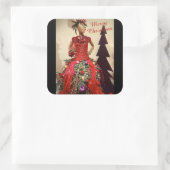 アフロセントリックドレス型枠マネキンクリスマスツリー スクエアシール (バッグ)