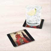 アフロセントリックドレス型枠マネキンクリスマスツリー スクエアペーパーコースター (インサイチュ)