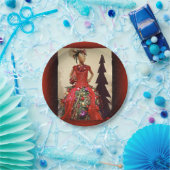 アフロセントリックドレス型枠マネキンクリスマスツリー ペーパープレート (パーティー)