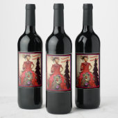 アフロセントリックドレス型枠マネキンクリスマスツリー ワインラベル (ボトル)